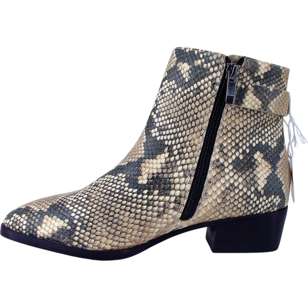 Steven by Steve Madden Ringer Snakeskin‎ Ankle Boots 6M Buckle Water Resistant - Picture 3 of 13